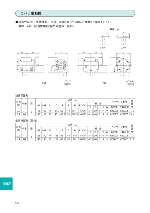 エバラポンプ 60Hz
